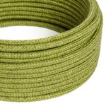 CCIT Per Metre Round electric Cable Flex covered in Plain Hay Green Jute - 3 Core