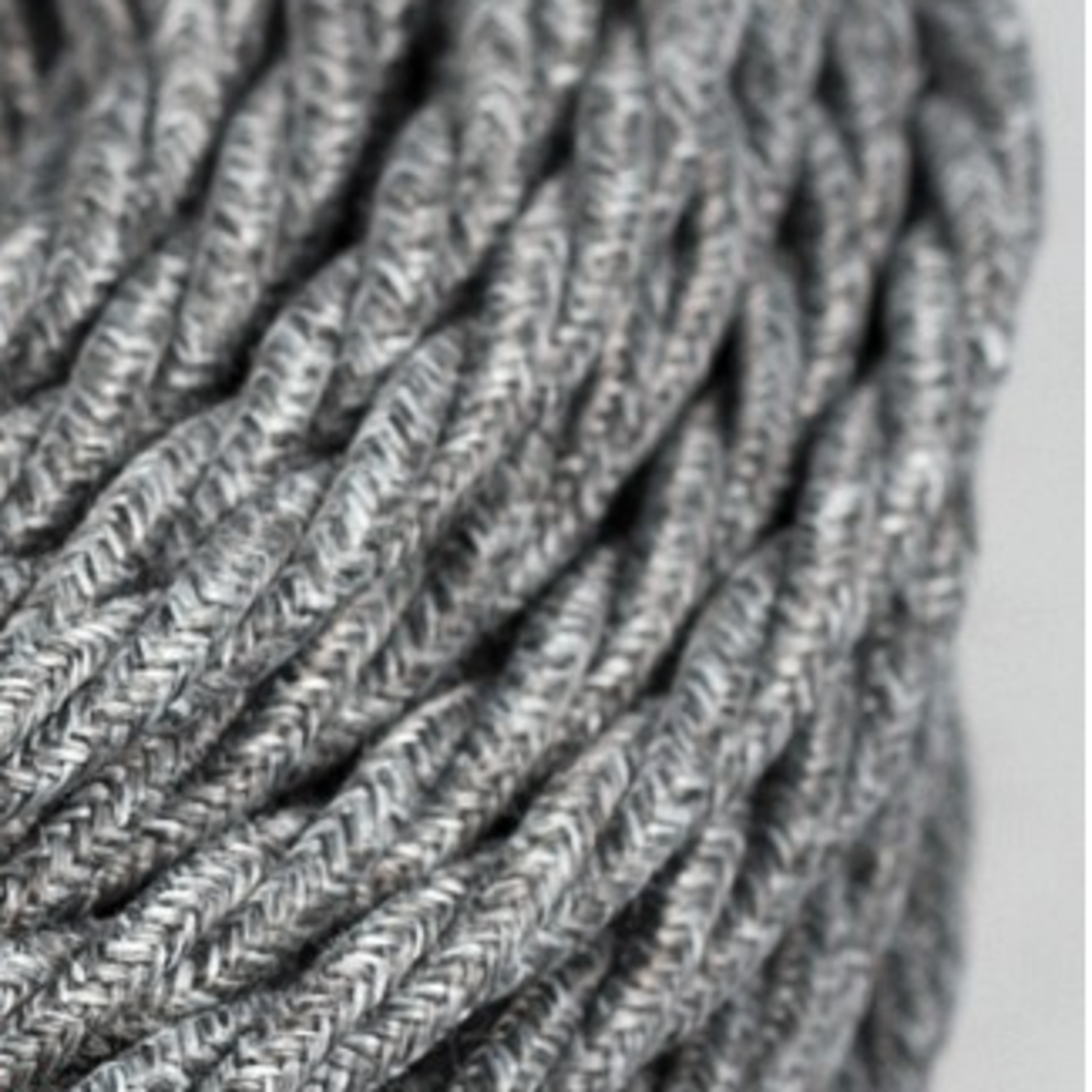 CCIT Per Metre - Twisted Natural Grey Linen Electric Cable 3 core Flex: : 3x0.75cm Diameter