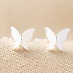 Lisa Angel Tiny Butterfly Stud Earrings in Silver