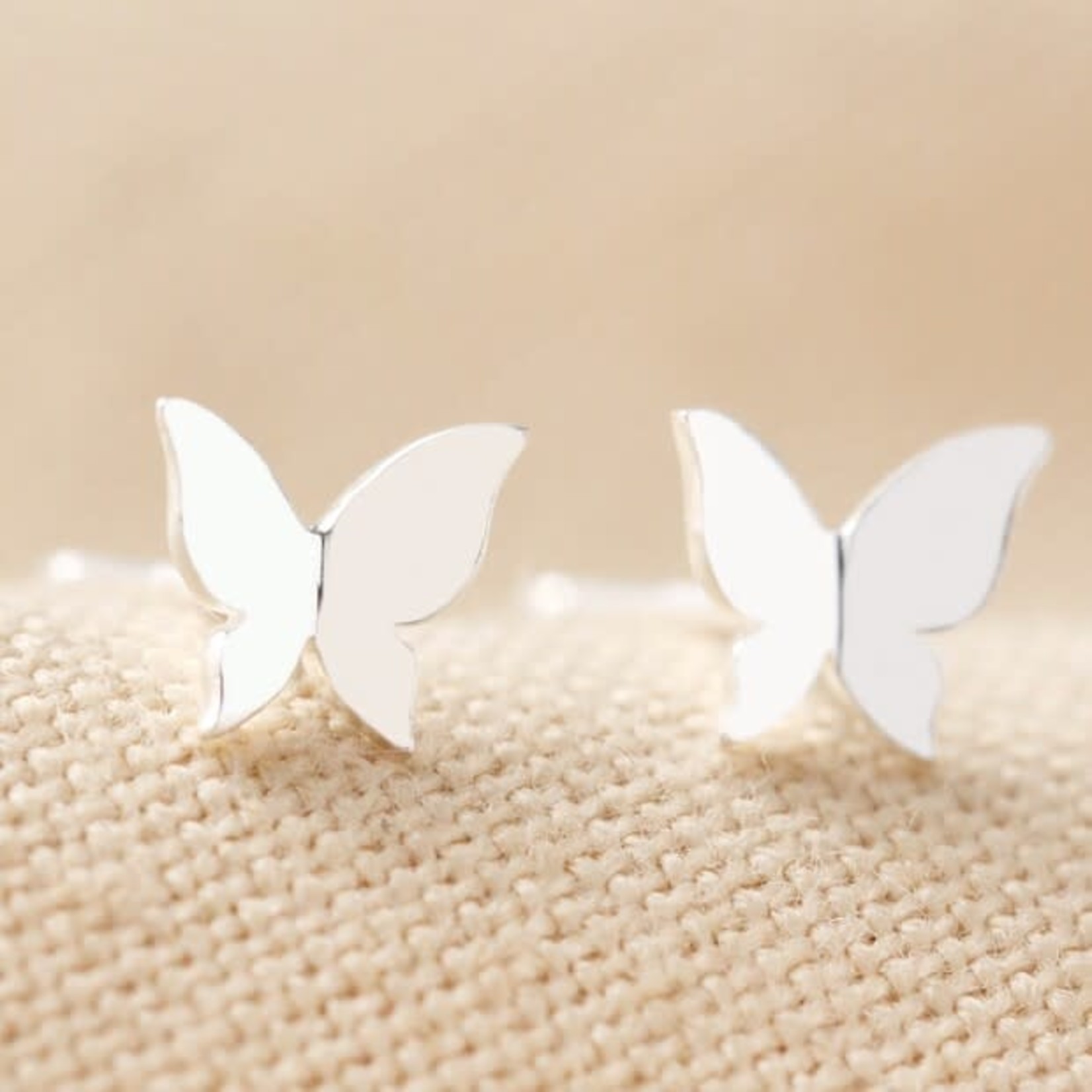 Lisa Angel Tiny Butterfly Stud Earrings in Silver