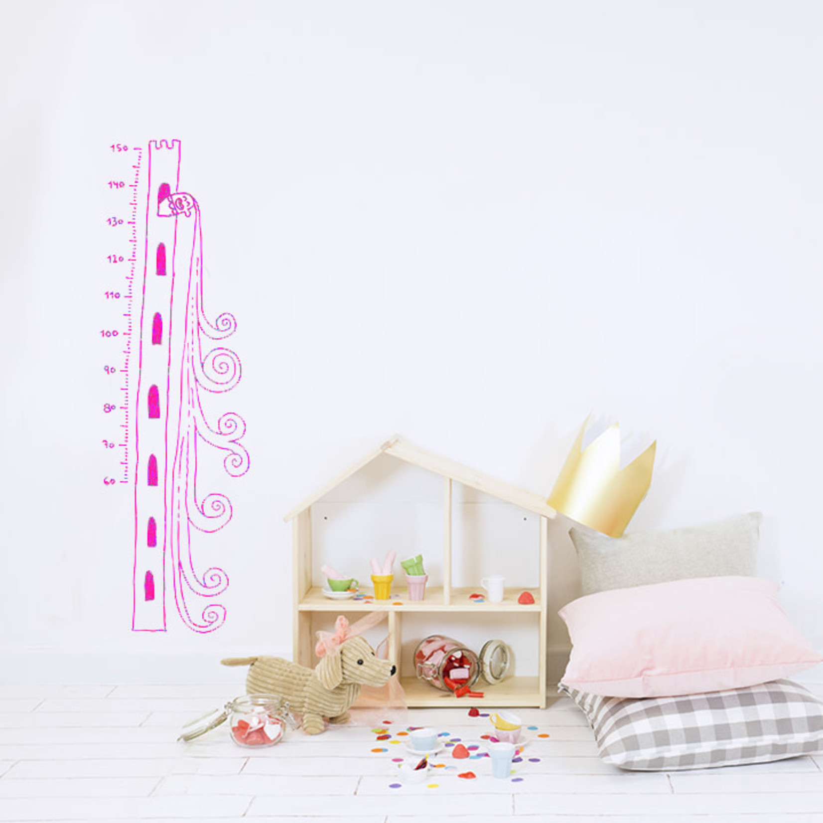 Chispum Height Growth Chart Princess Tower wall sticker 43.4x140cm