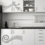 Chispum Hidden Dragon metallic silver Wall Sticker 41X57.5CM