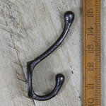IRON RANGE RIVEN 125mm Coat Hook Heavy Round Double Ant Iron 2 hole