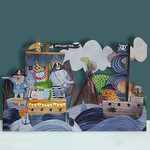 AllJoy Design Pirate Animal Paper Cut Fold Out Card