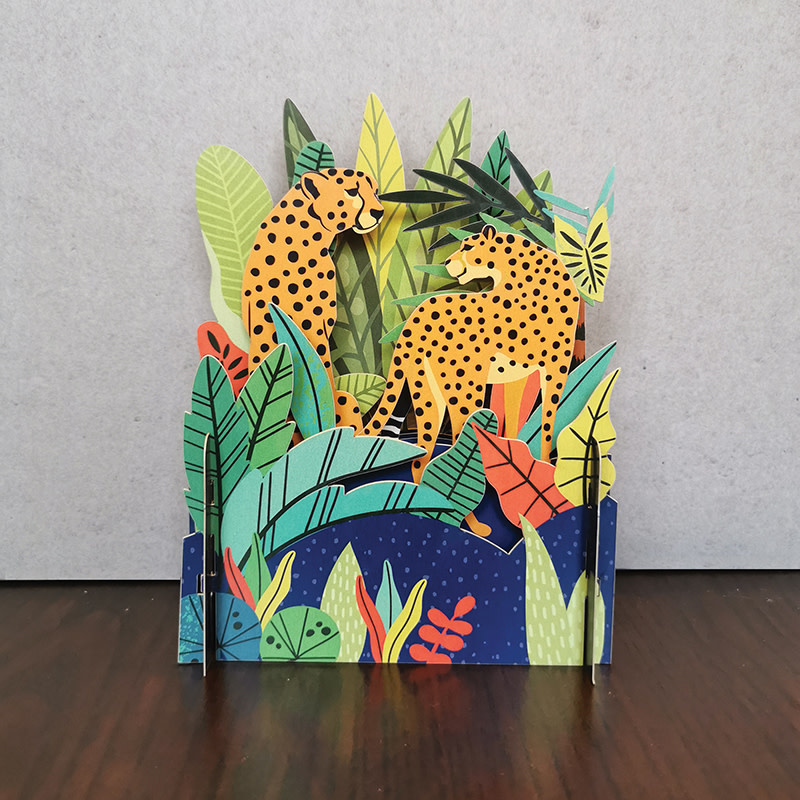 AllJoy Design Cheetah Jungle 3D Pop Up Card - Homebird House