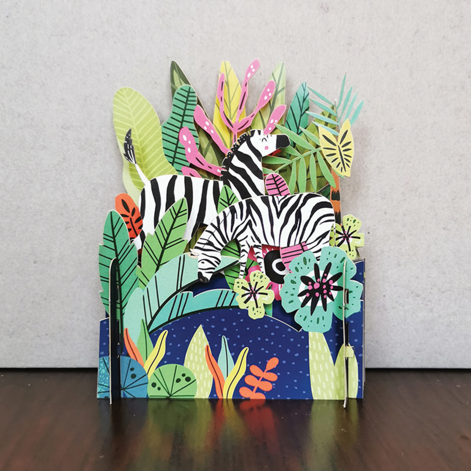 AllJoy Design Zebra Jungle 3D Pop Up Card