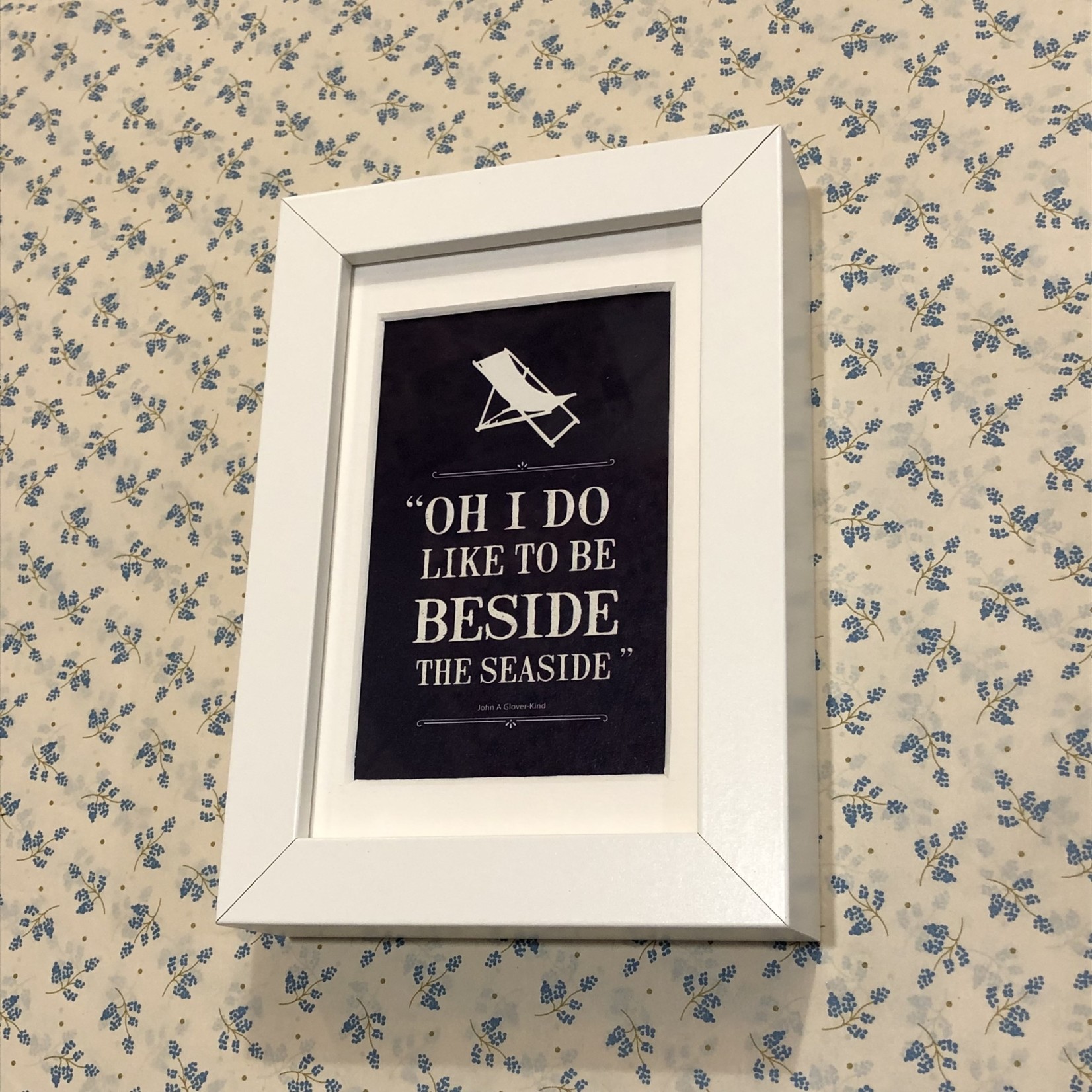 Homebird Art Homebird Extra Small Tiny Print Oh I Do Like To Be Beside The Seaside FRAMED