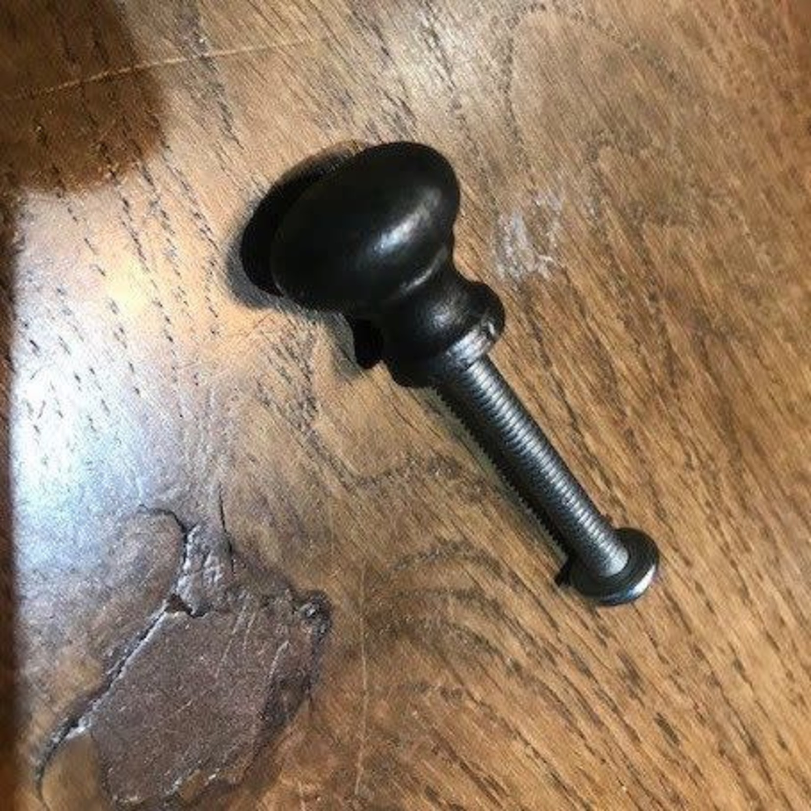 IRON RANGE Button Knob Bureau Spice in Cast Antique Iron ROUND