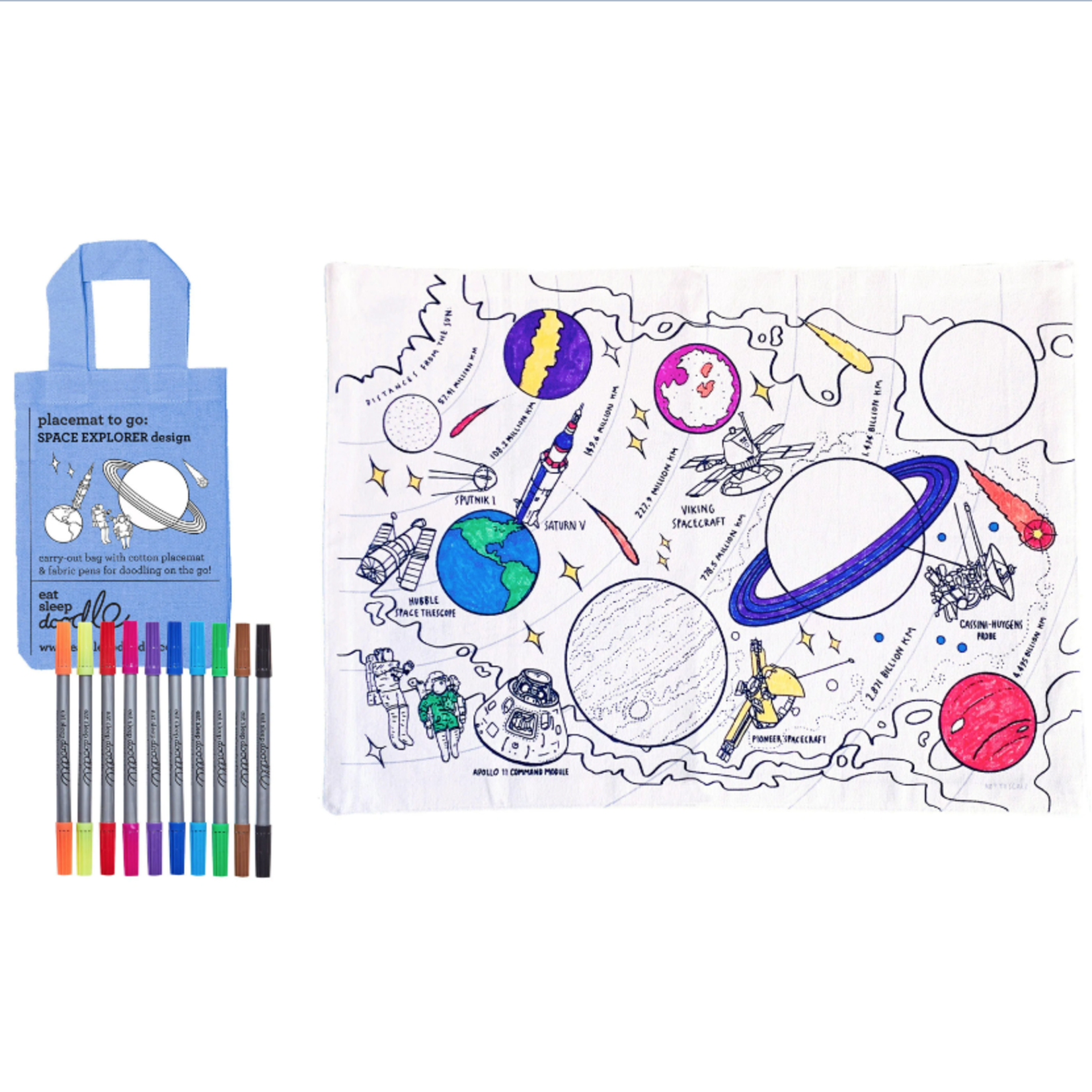 Eat Sleep Doodle Space Explorer Placemat to Doodle and Colour in