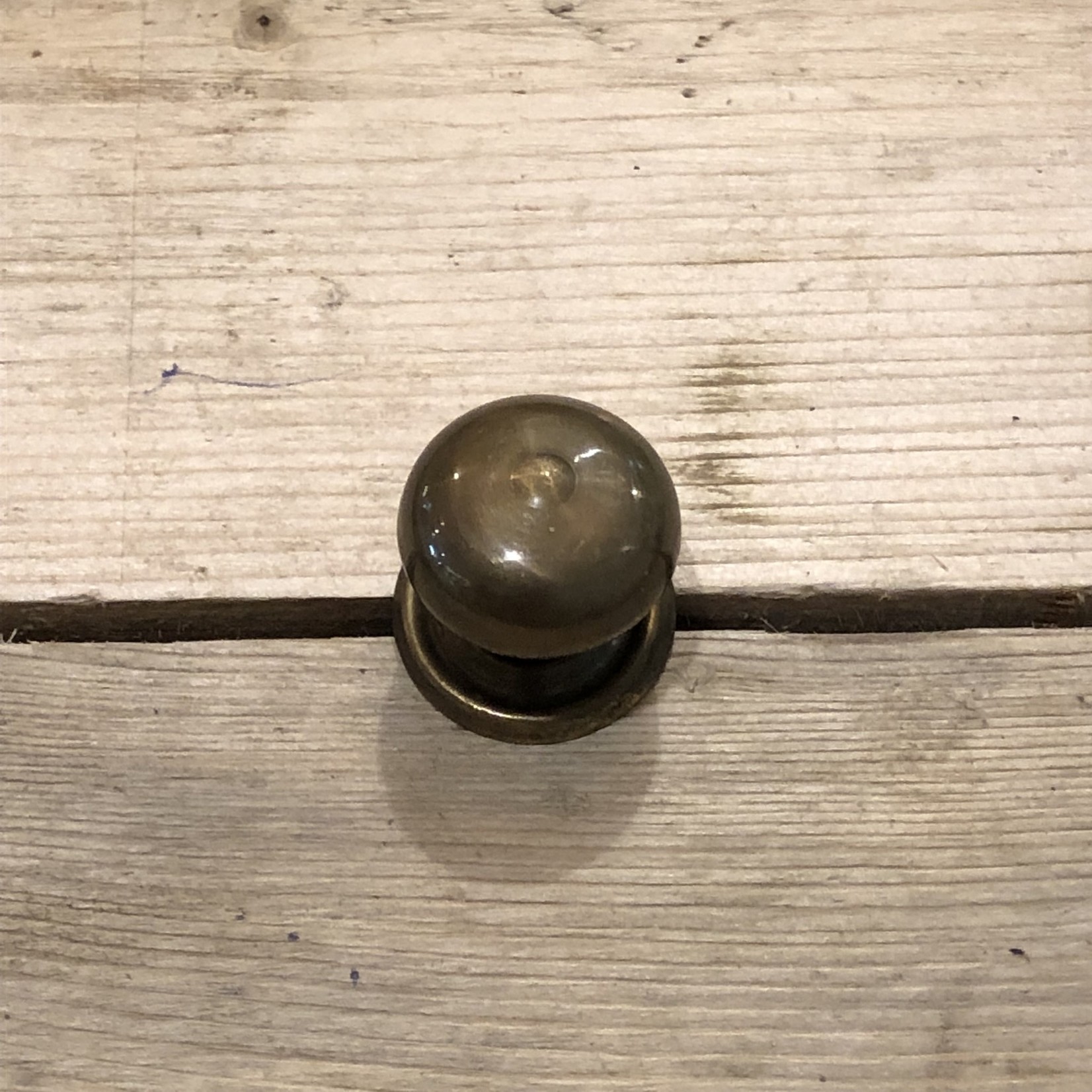 IRON RANGE WITH BUMP Knob Cupboard Screw & Plate Hollow Antique Brass 32mm Dia