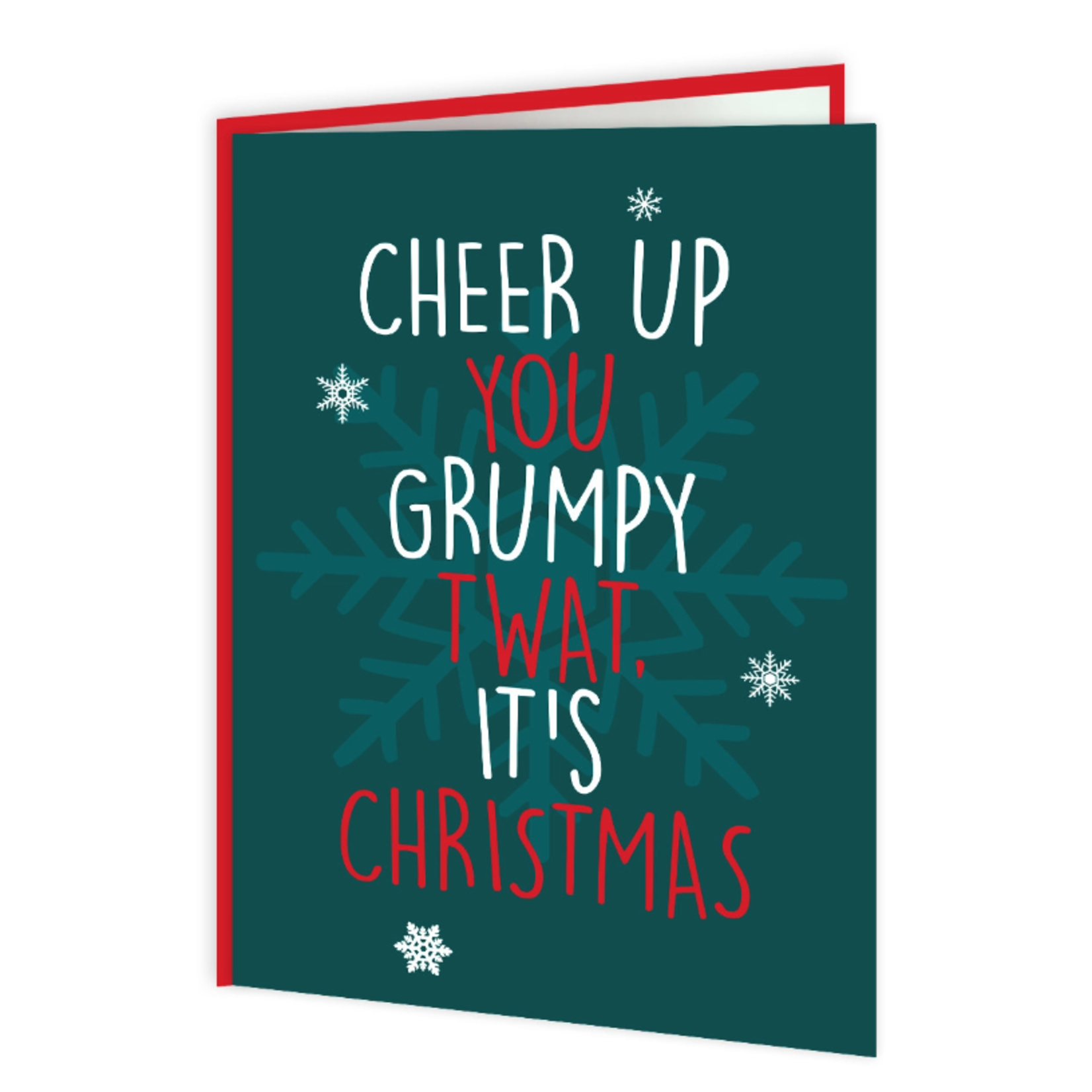 WORDY CARDS Green Grumpy Twat Christmas Card
