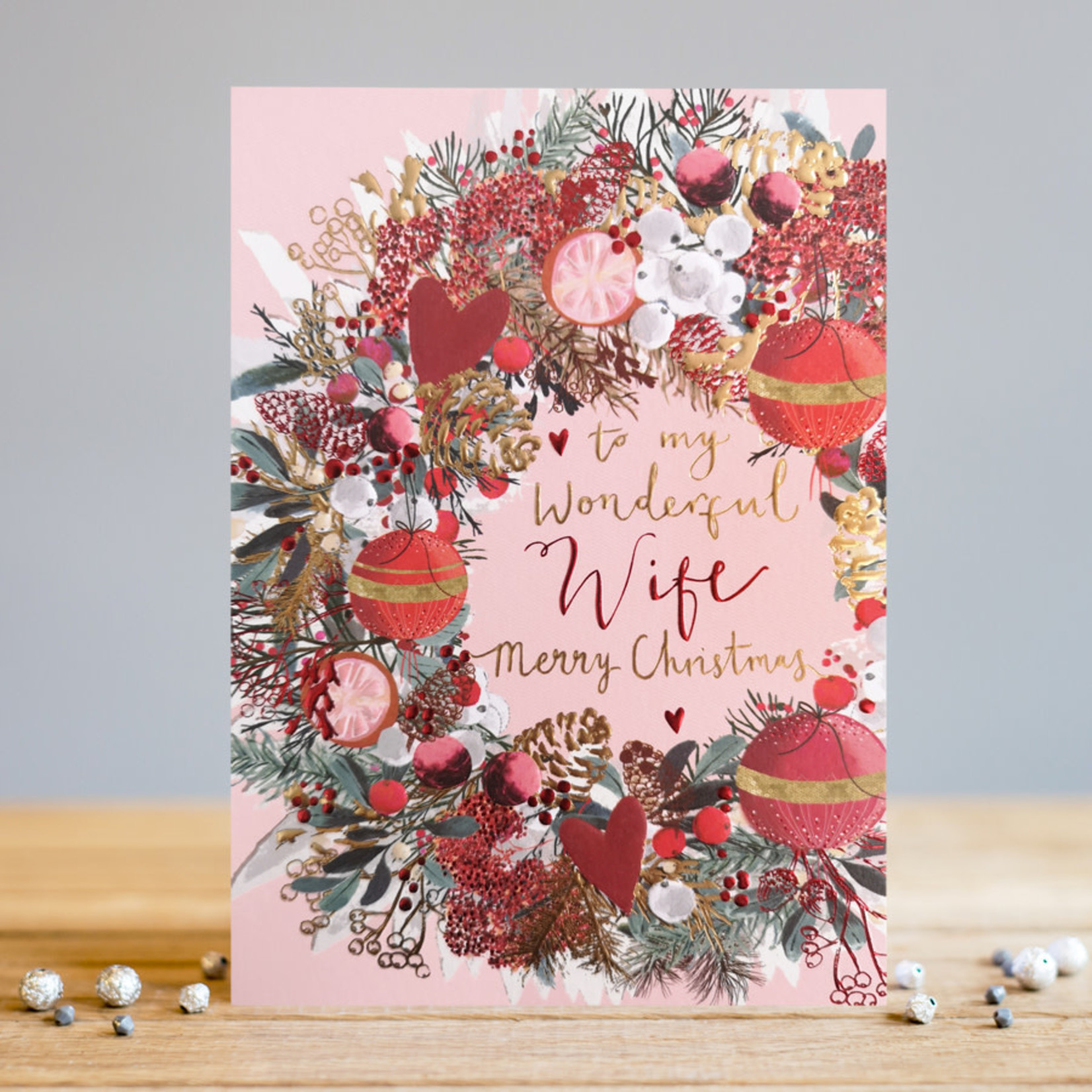 Louise Tiler Wife Christmas Wreath Card