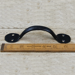 IRON RANGE Pull Handle Round End Hand Forged 2 Hole Black Wax 6" /150mm