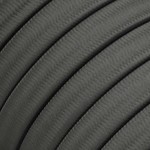 CCIT PER METRE -  Electrical Cable Flex for String Lights, covered by Rayon fabric Grey
