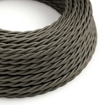 CCIT PER METRE - Twisted Electric Cable covered by Rayon solid color fabric TM26 Dark Grey 3 Core