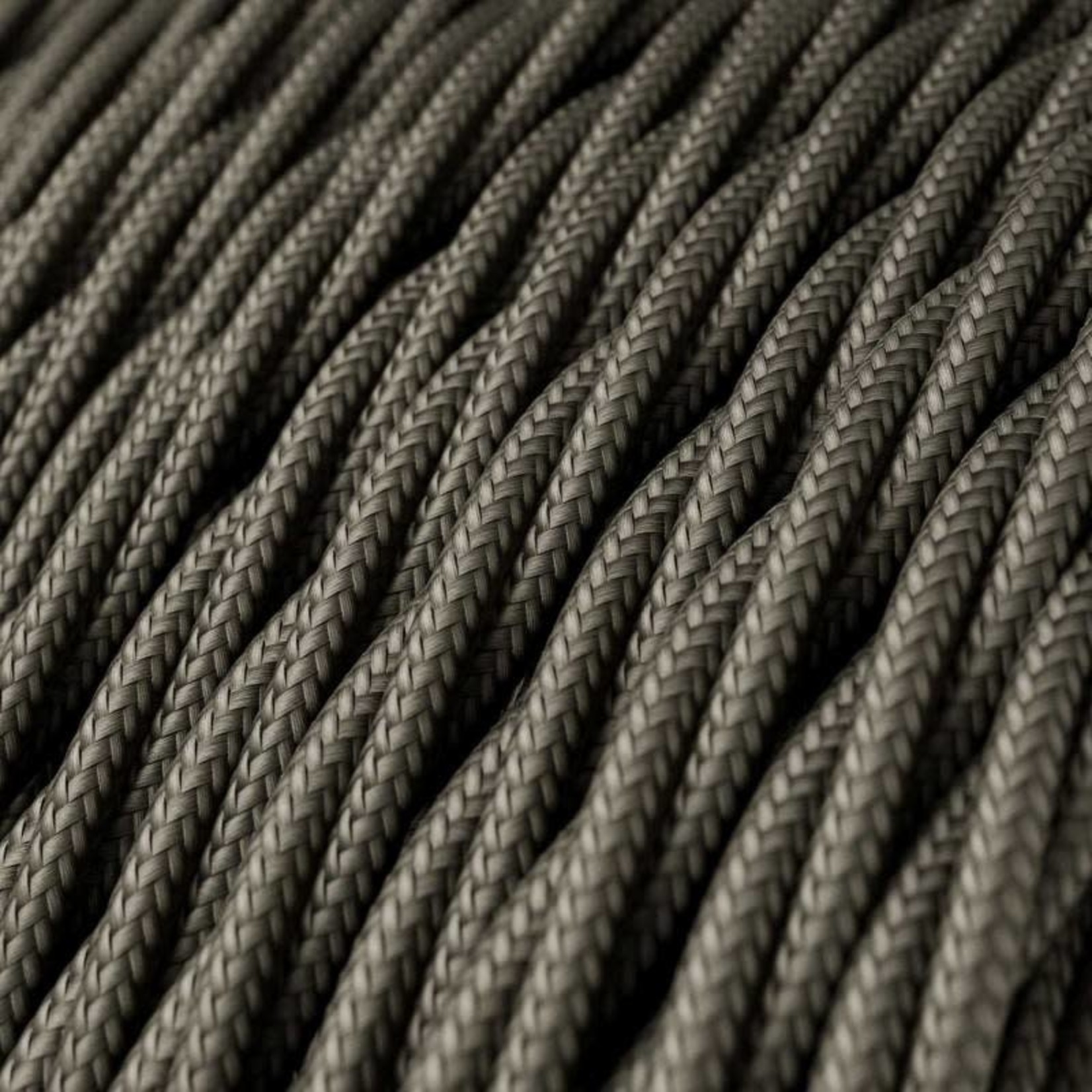 CCIT PER METRE - Twisted Electric Cable covered by Rayon solid color fabric TM26 Dark Grey 3 Core