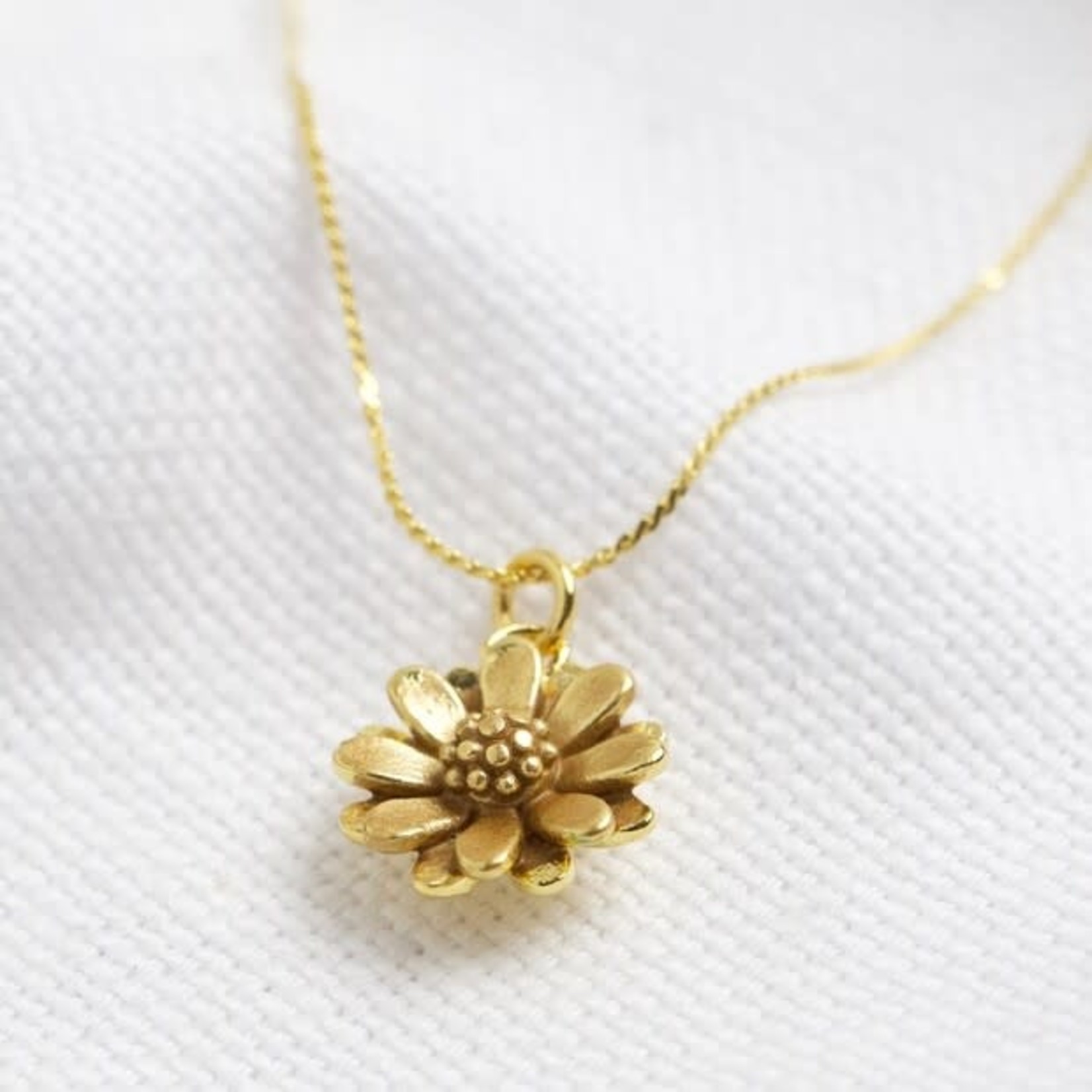 Lisa Angel Tiny Gold Daisy Pendant Delicate Necklace