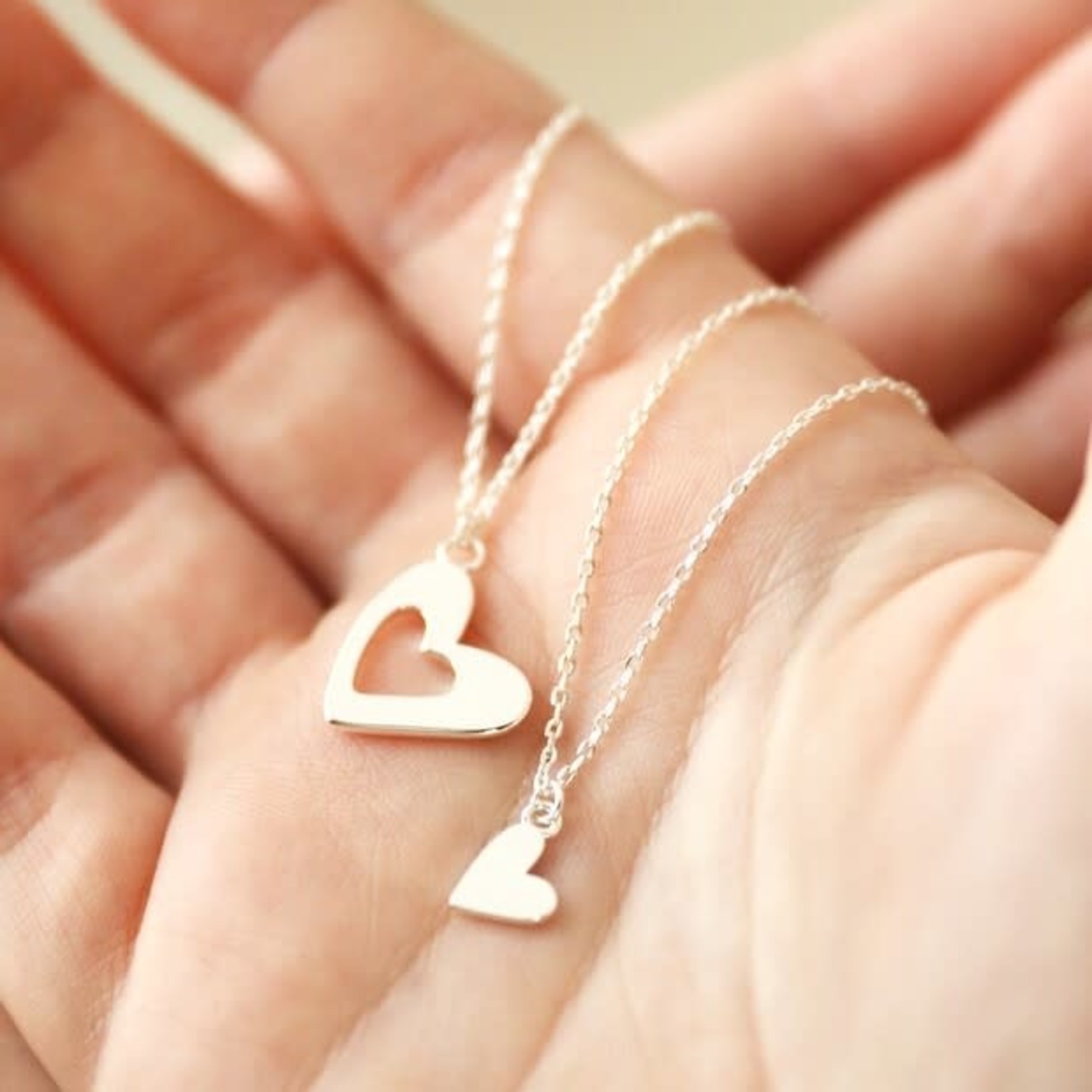Lisa Angel Set of 2 Friendship Heart Necklaces in Silver Best Friends