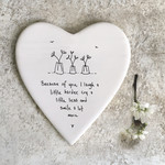 East of India Because Of You Porcelain Heart Coaster