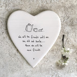 East of India Friends Old and Senile Heart Porcelain Coaster