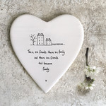 East of India Friends become Family Porcelain Heart Coaster