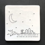 East of India There Are Seven Billion People-Porcelain Square Coaster