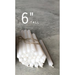 East of India 6″ Tall thin white candle stick