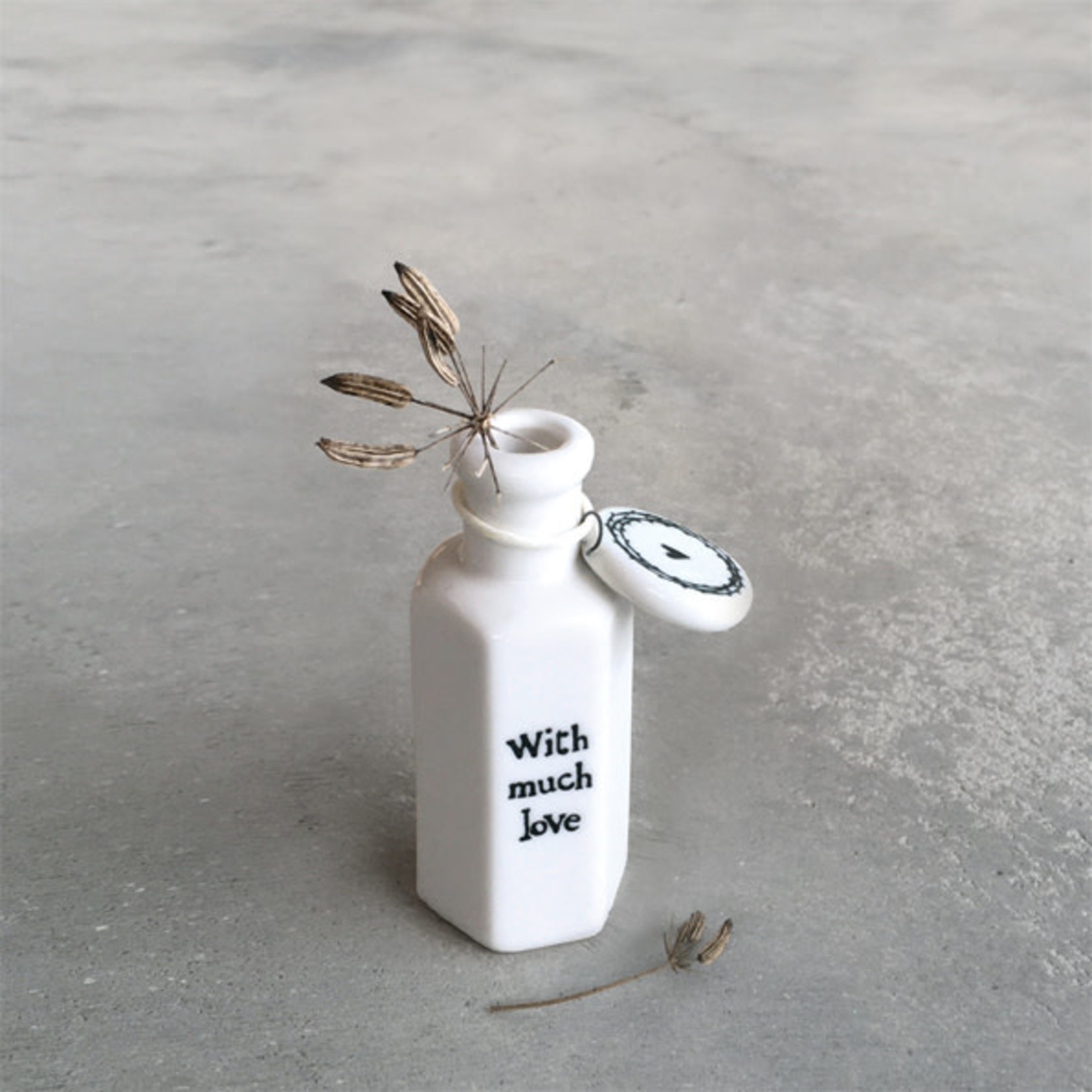 East of India With much love Hexagonal porcelain bottle