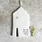 East of India Porcelain Medium Hanging House-Bless this home