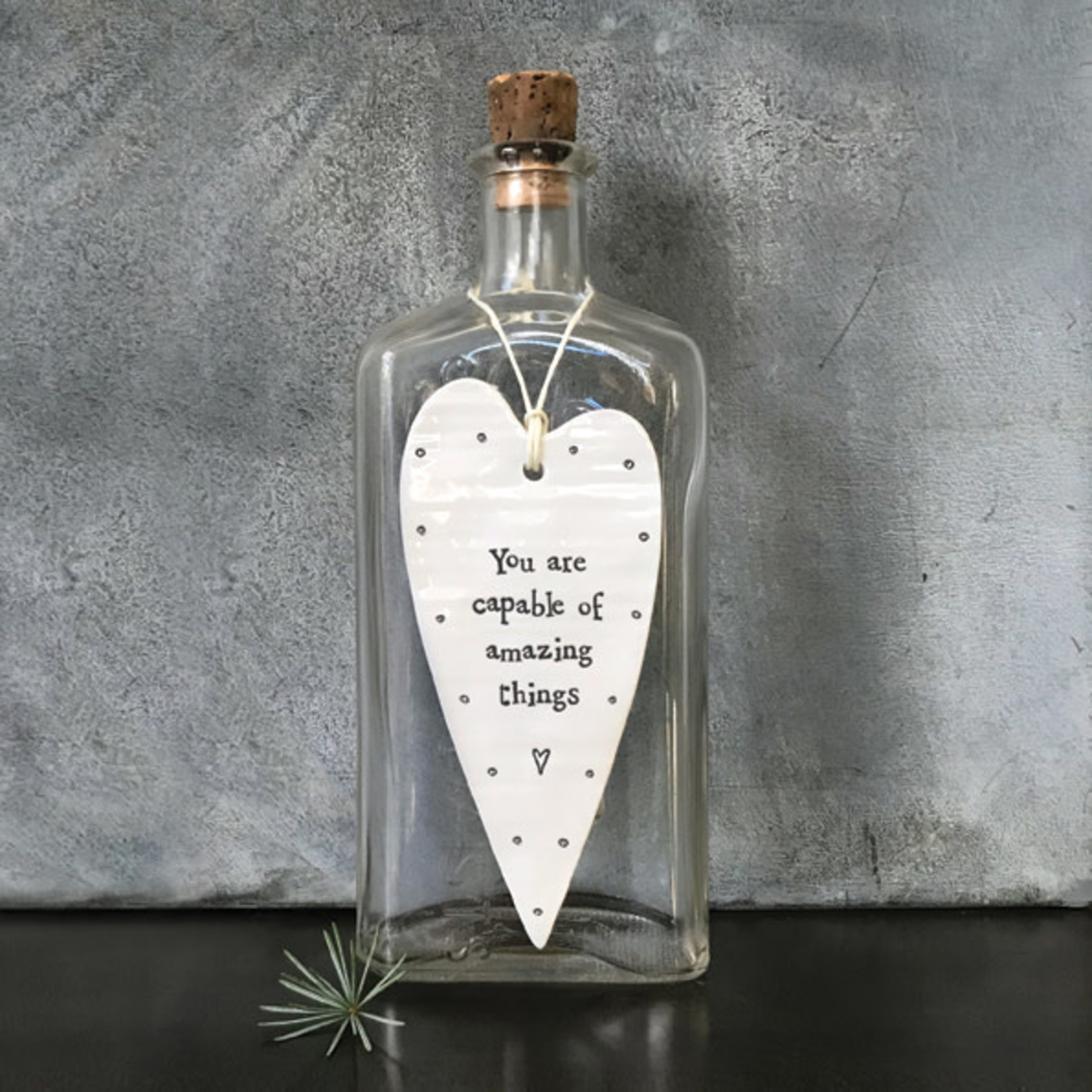 East of India Porcelain Hanging Wobbly Heart You are capable