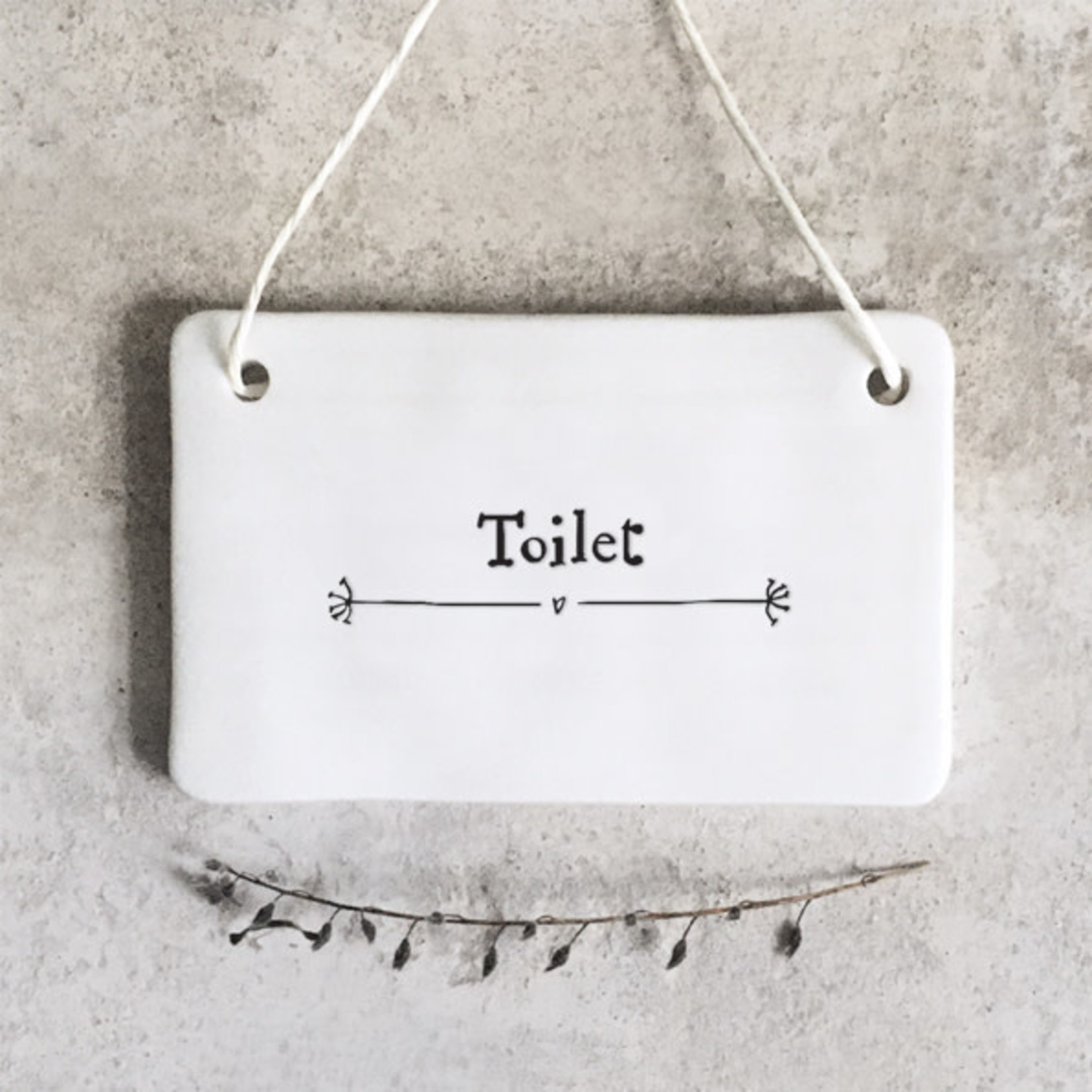 East of India Porcelain Hanging Toilet Sign