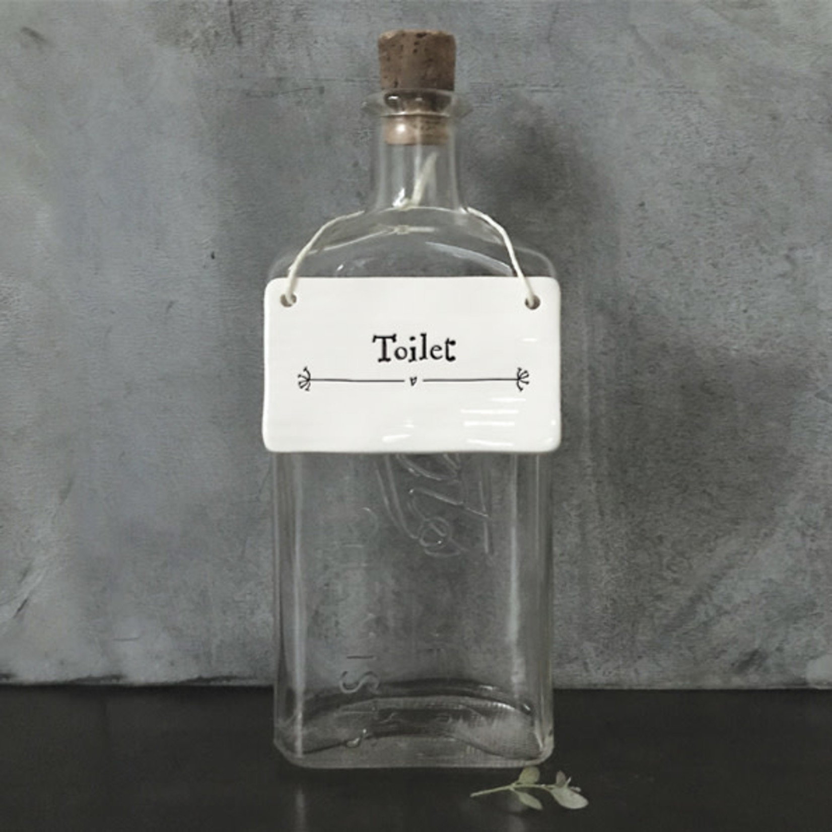 East of India Porcelain Hanging Toilet Sign