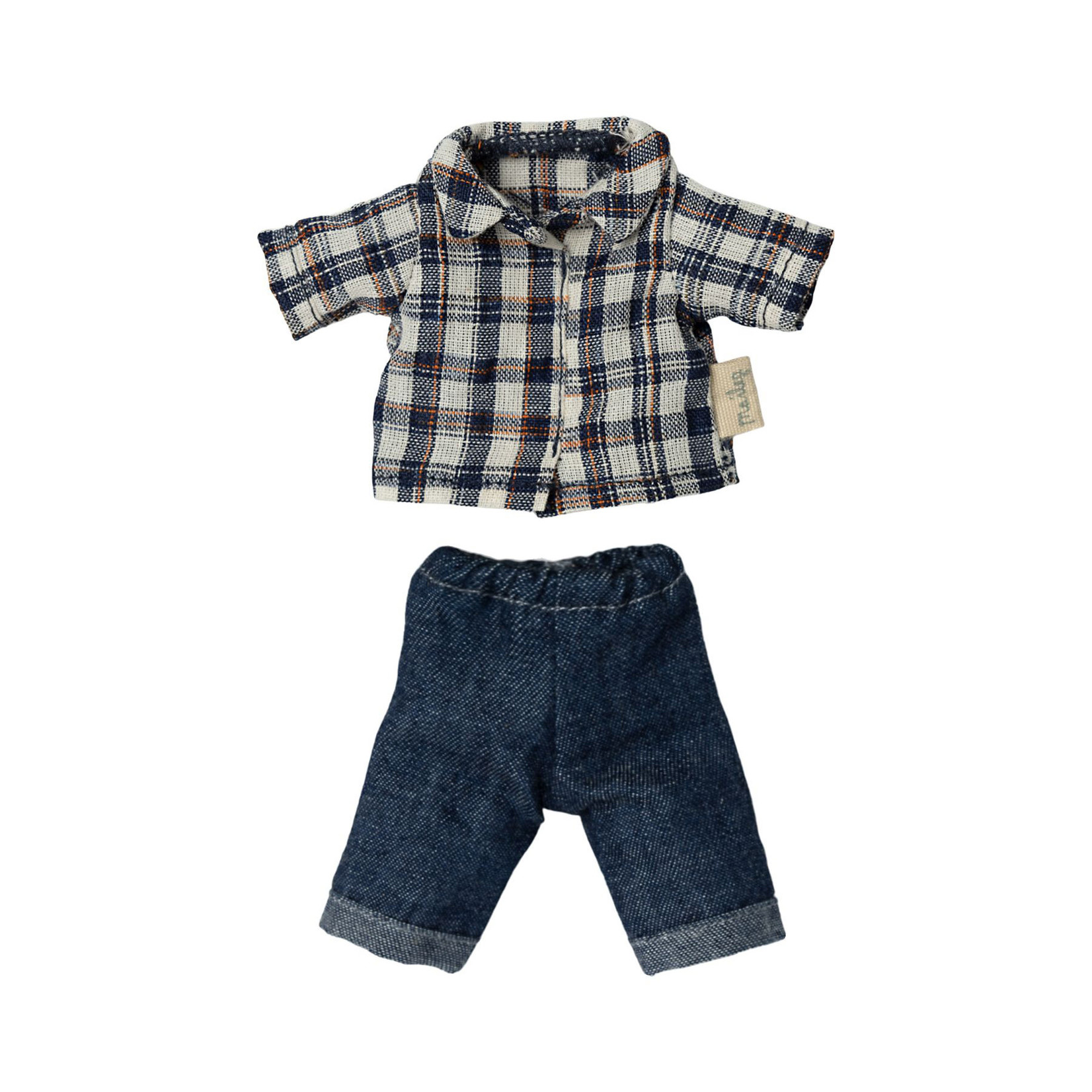 Maileg Maileg Dad mouse Blue Checked Shirt