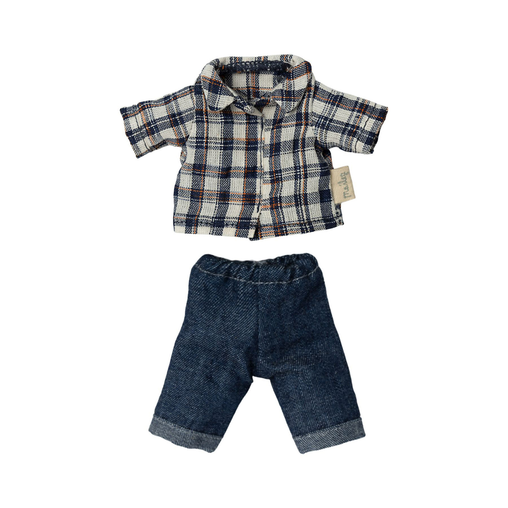 Maileg Maileg Checked Shirt and Jeans CLOTHES for mouse, Dad mouse