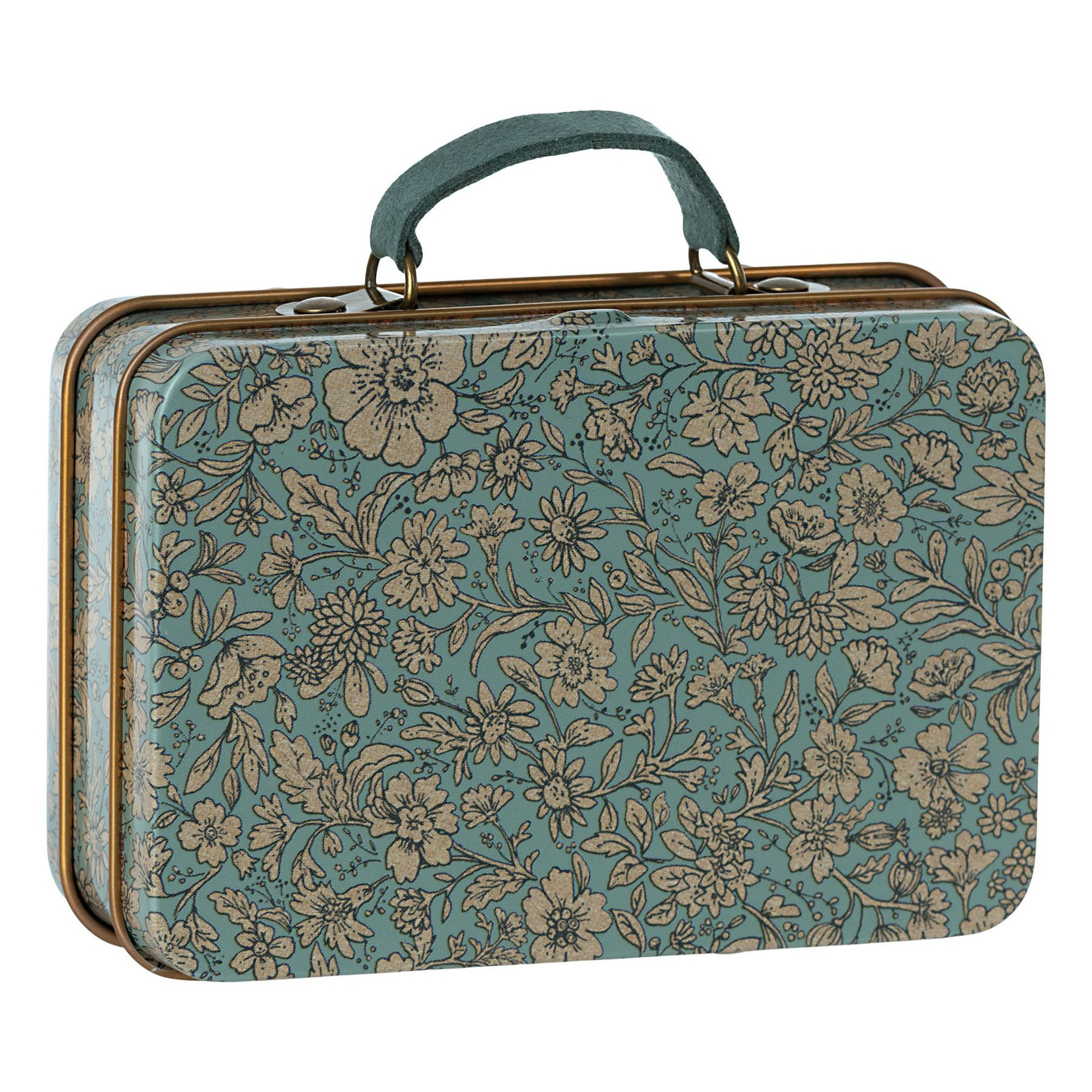 Maileg Maileg duck egg minty Blue Blossom Small Empty suitcase tin