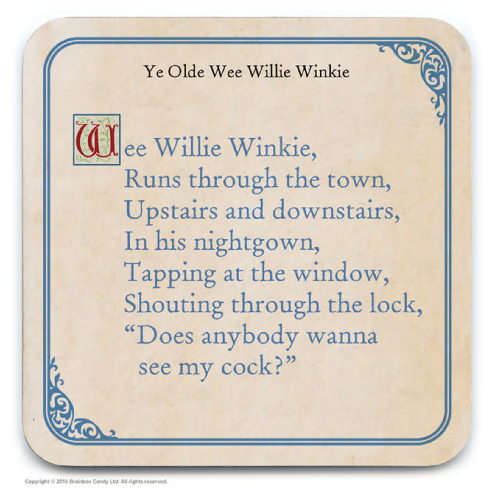 WORDY CARDS Wee Willie Winkie Coaster