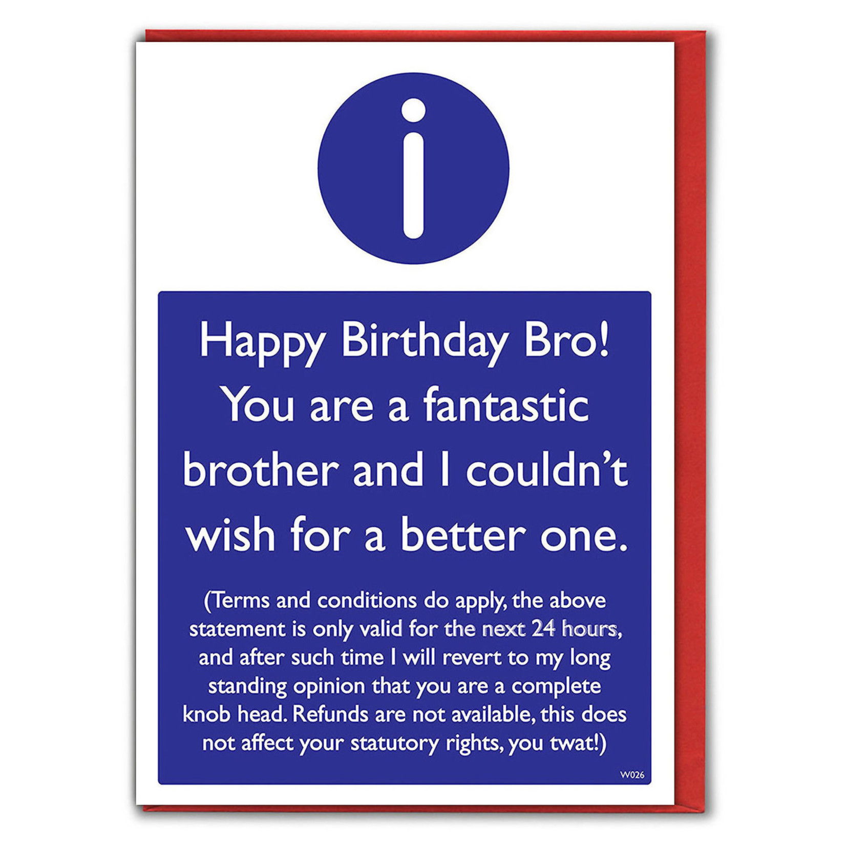 Funny Brother Birthday Card - T&C's - Homebird House