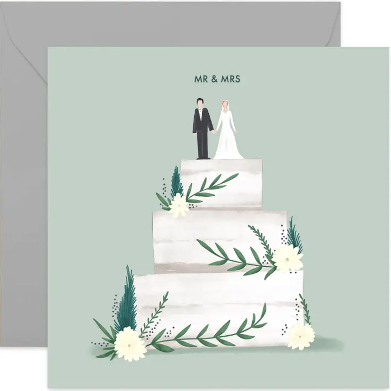 OLD ENGLISH CO. Mr and Mrs Wedding Cake Card