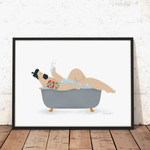 Elsa Rose Frere A4 Sexy Man Bath Print