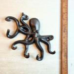 IRON RANGE Multi Hook OCTOPUS Large Cast Antique Iron 200mm Angled Head