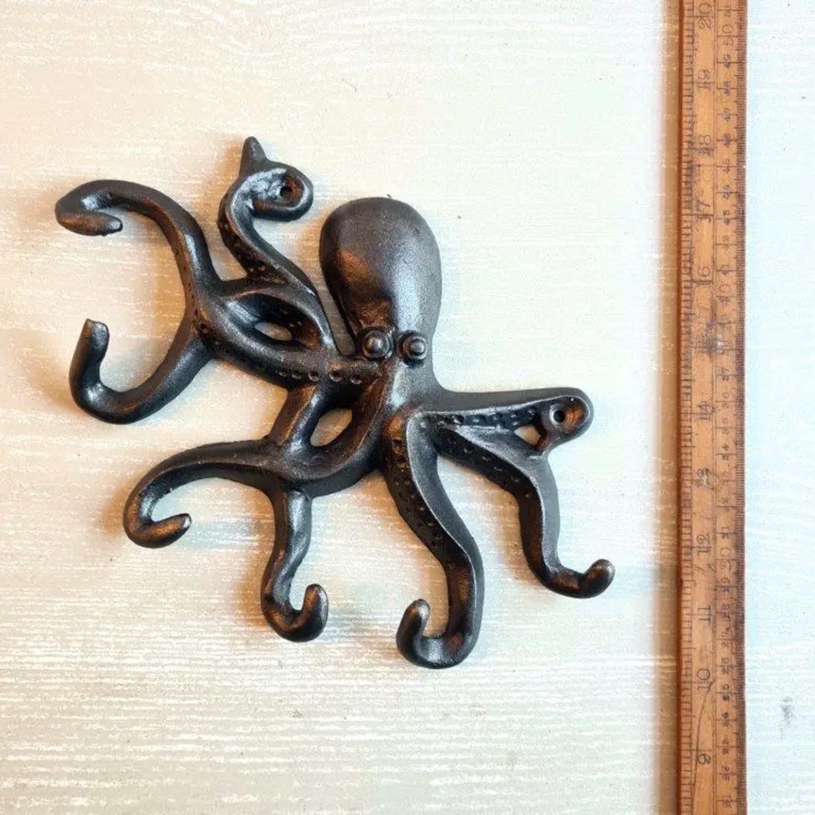 IRON RANGE OCTOPUS Multi Hook Cast Antique Iron 200mm STRAIGHT HEAD