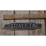 IRON RANGE Plaque TOALETA TOTEM Design Ant Iron 65 x 163mm