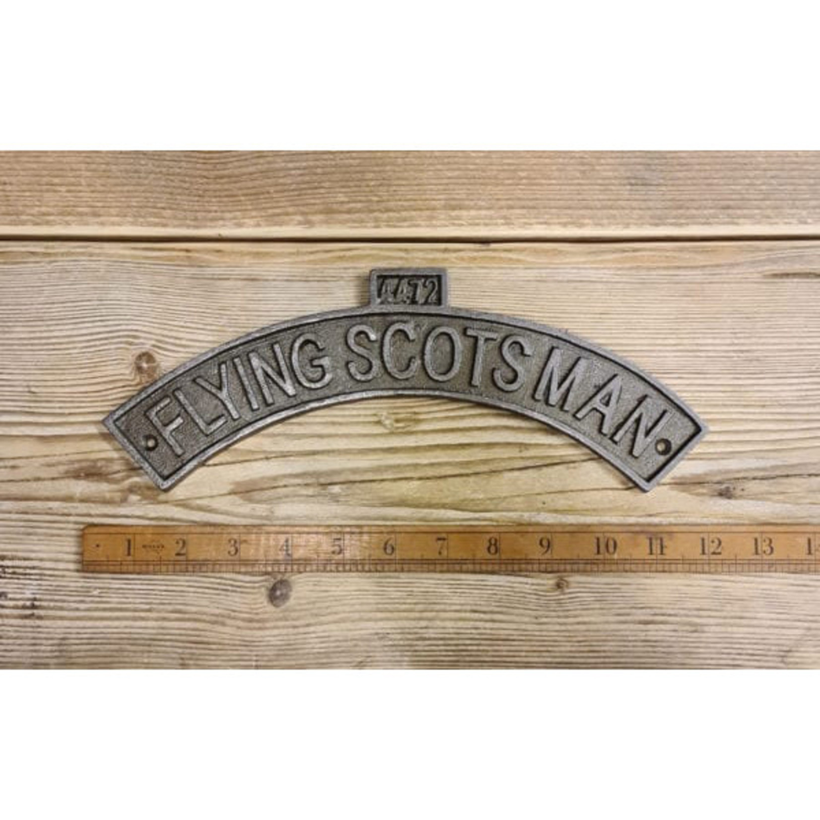 IRON RANGE Sign Curved FLYING SCOTSMAN Cast Iron 12" / 300mm