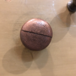 IRON RANGE Antique Copper 32mm Dia Knob Plain Shaker with Seam Cast