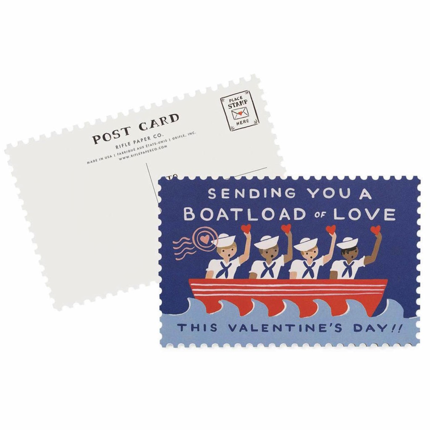 Rifle Rifle Single Boatload of Love Valentines Postcard