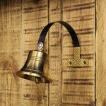 IRON RANGE Door Bell on Spring SHOP KEEPER Solid Brass Door Mounted