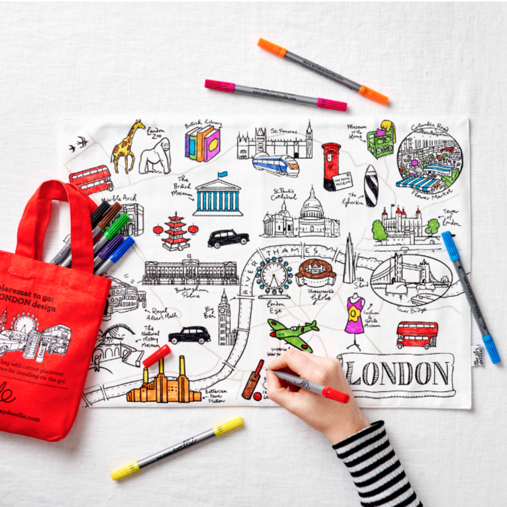 Eat Sleep Doodle London Doodle Placemat to go