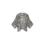 ONE HUNDRED STARS Ancient Columns Charcoal Kimono