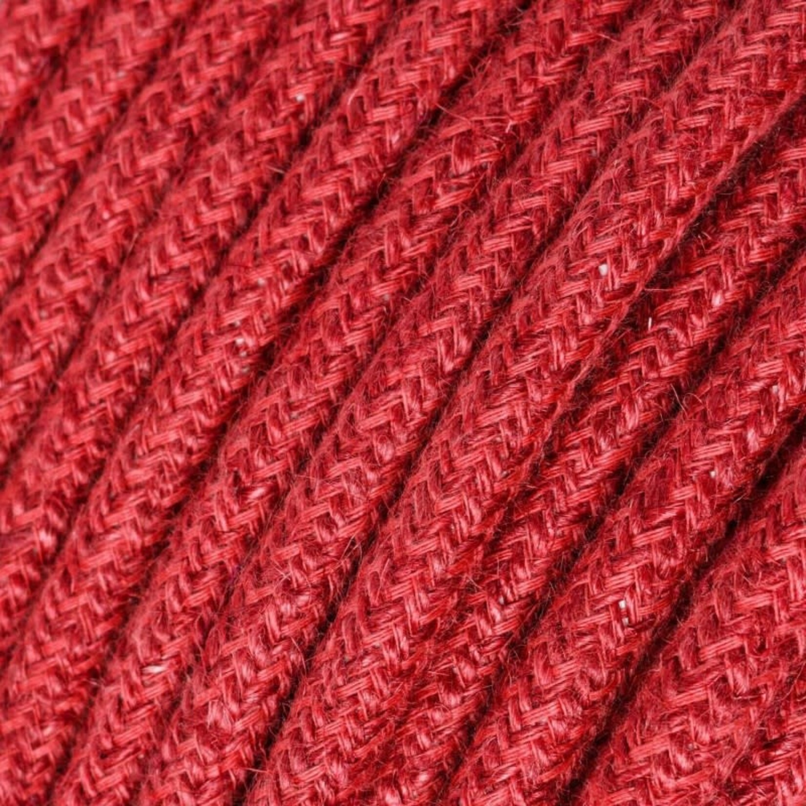 CCIT PER METRE Round electric Cable Flex covered in Plain Cherry Red Jute - 3 core 3x0.75