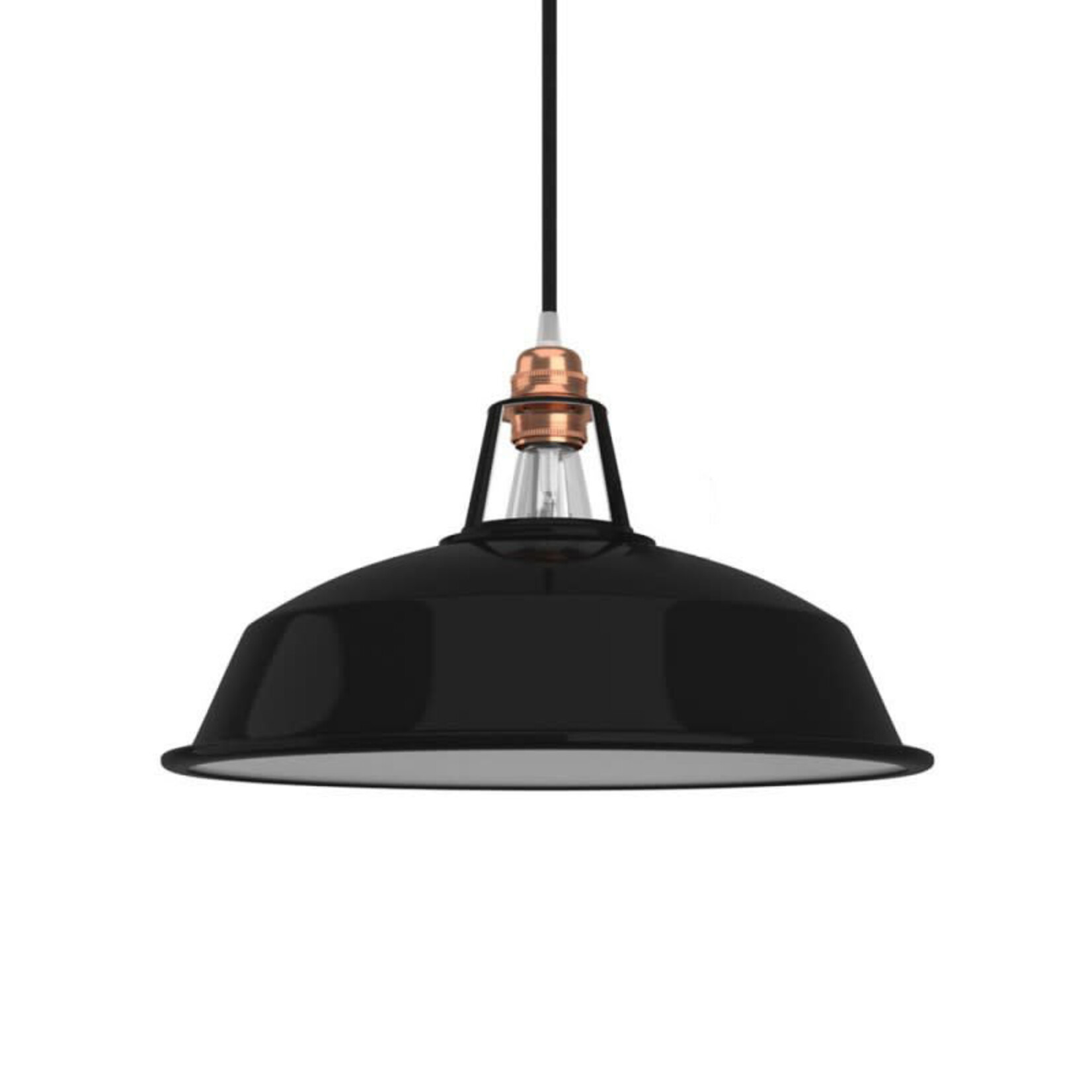 CCIT Black Harbour lampshade in polished metal for E27 fitting, 30 cm diameter shade